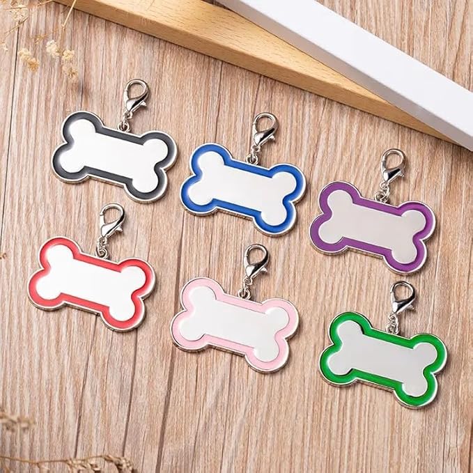 Double-Sided Personalized Dog Tags for Pets - pet ID tag, Laser Engraved Dog tag, Name tag for Dog Collar, Dog Tags for Large Dogs (Pink, Bone-Shaped-Large)
