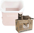 Cat Litter Sifter - SiftEase Sifting Litter Box Cleaner, Fast & Easy Scoop Free Cleaning, Large Sifter with Bin for Longer Lasting Litter (Pink)