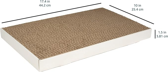 Amazon Basics Corrugated Cardboard Cat Scratcher, Scratching Board, Reversible, 17.4" x 10", White, 4-Pack