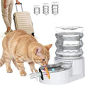 RIZZARI Dog Water Bowl Dispenser: 5L Large Stainless Steel Gravity Feeder - Leak-Proof - Detachable Bowl & Filter Instruction - Easy to Use for Busy Multi-Pet Owners with Small Puppies & Kittens