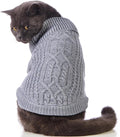 Stretchy Cat Sweater - 17 Colors & 6 Sizes | Snug Winter-Ready Knit for Boy/Girl Cats & Kittens (Grey, Small)