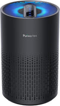 Purivortex Air Purifiers for Bedroom, Quiet Air Purifier with HEPA Filter for Pollen, Smoke, Dust, Pet Dander, Odor, Hair, Ozone Free, Covers Up to 880 Sq Ft, PX500 Black