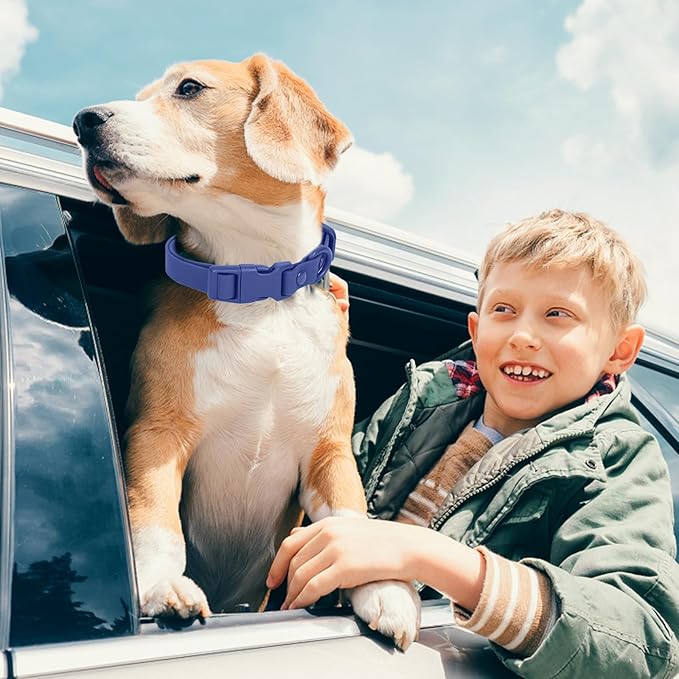 Waterproof Dog Collar Soft Rubber Dog Collar with Safety Buckle Adjustable Pet Collars for Small Medium Large Dogs