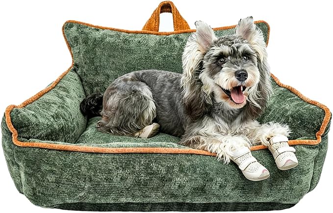 Orthopedic Dog Bed with Memory Foam, Washable Plush Pet Bed for Small, Medium & Large Dogs, Cozy Bolster Crate Dog Bed for Joint Support & Comfort.(Green)