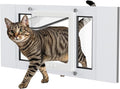 Cat Door for Window Weatherproof: Aluminum Frame Flap Pet Door Quick Fit Window Insert - Easy Adjustable to Fit Windows Width 23"-28" - 4 Secure Lock Modes with Magnetic Closure for Cats Doggy