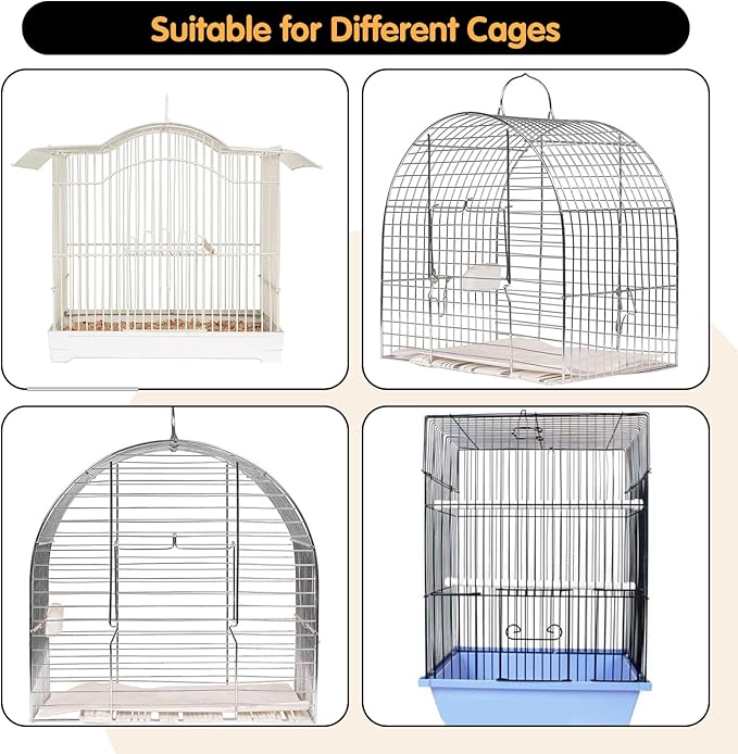 Bird Cage Seed Catcher, 60-118'' Large Bird Cages Cover, 31.5'' H Adjustable Nylon Bird Cage Mesh Net, Soft Airy Bird Cage Skirt Guard Accessories for Parrot Parakeet Macaw (Black)