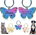 Custom Butterfly Dog Tag - Engraved Personalized Pet ID Tag for Dogs & Cats, Customizable Name, Text, 6 Colors & 3 Sizes, Durable & Cute Pet Collar Charm for Dog Lovers, Pet Mom Dad