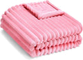 Soft Fleece Baby Blanket Ultra Cozy Pink Baby Blankets for Girls Warm and Lightweight Infant Toddler Newborn Receiving Gift with Reversible Stripes for Crib Stroller, 30x40 Inch, Dark Pink