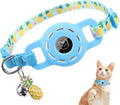 BINGPET AirTag Cat Collar with Bells, Upgraded Safety Elastic Cat Collar with Airtag Holder, Anti-Lost Cat Collars for Girl Boy Cats, Anti-Suffocation Kitty Puppy Collars