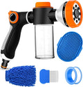 Upgrade Dog Washing Hose Attachment Soap Dispenser, Dog Wash Hose Attachment with Pet Bath Brush Car Wash Mitt and Dog Comb for Showering Pet (Hose Not Include)