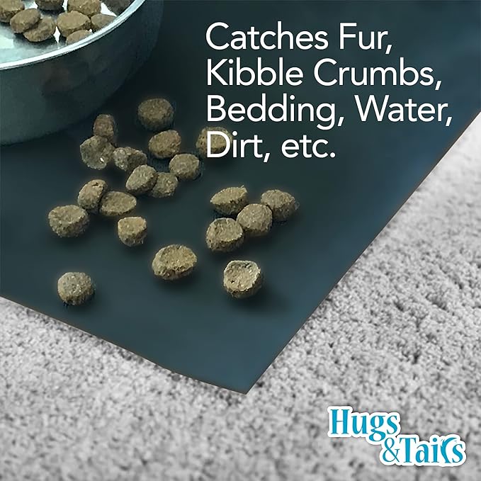 Under Pet Cage Mat for Bird Cages, Reptile Aquariums, Dog Kennels, Water-Resistant Pad for Hard Floors and Surfaces, 48 Inches x 48 Inches, Black