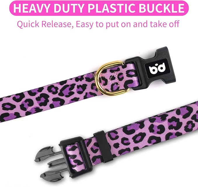 QQPETS Adjustable Soft Dog Collar: Print Flower Pink Multicolor Cute Patterns for XS Small Medium Large Pet Girl Boy Puppy Walking Running Training