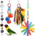 Small Bird Toys Parakeet Cage Accessories, Parakeet Toys, Swing Hanging Standing Chewing Toy, Bird Toys for Parakeets, Cockatiel, Parrot, 4pcs