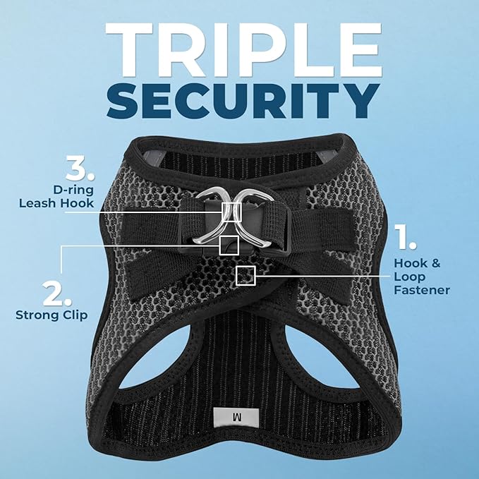 Best Pet Supplies Voyager Step-in Air Harness - All Weather Mesh, Reflective, No Pull Harness for Dogs, Cats - Secure with Hook & Loop Fastener, Buckle, Double D-Rings - Gray 2-Tone, XS