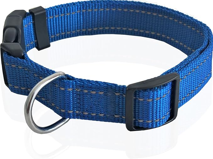 Adjustable Nylon Dog Collar, Reflective Collar 1 Inch 3/4 Inch 5/8 Inch Wide, for Large Medium Small Dogs