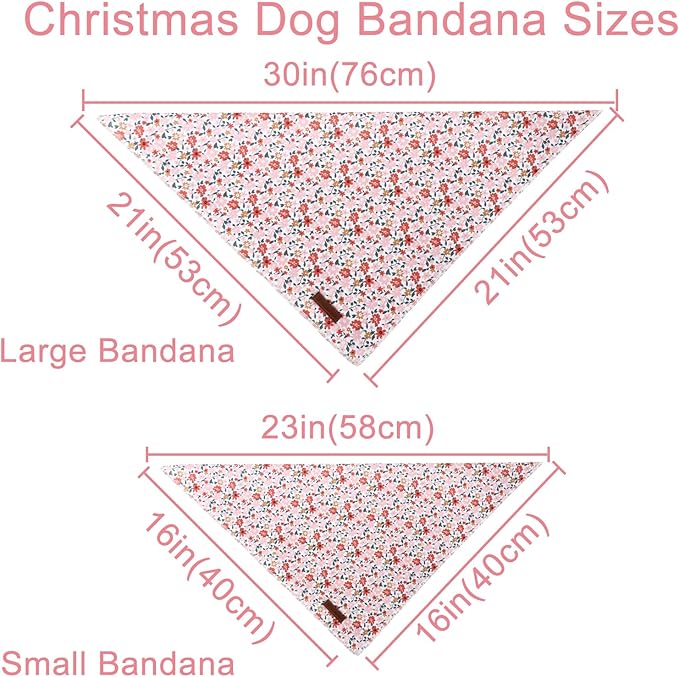 Summer Dog Bandana, UP URARA PUP Orange Bandana for Small Large Dogs, Cotton Handkerchief Cute Little Flower Puppy Triangle Bid Scarf for Boy Girl Dogs