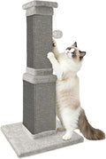 AGYM Cat Scratching Post, 32 Inch Cat Scratching Posts for Large Cats, Scratching Posts for Indoor Cats Adults, Cat Scratch Post with Nature Sisal, Full Gray