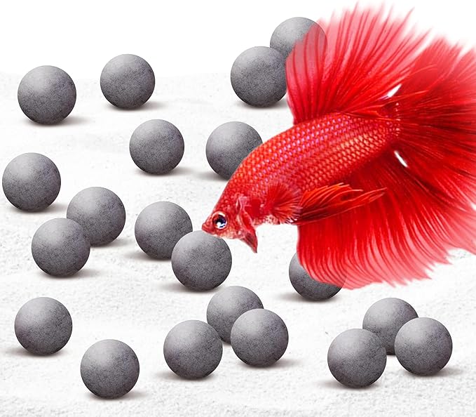 SunGrow Water Conditioner Balls for Betta, 0.5”, Tropical Fish Tank Decorations with Over 30 Beneficial Elements, Aquarium Water Enhancers, 20 Balls per Pack