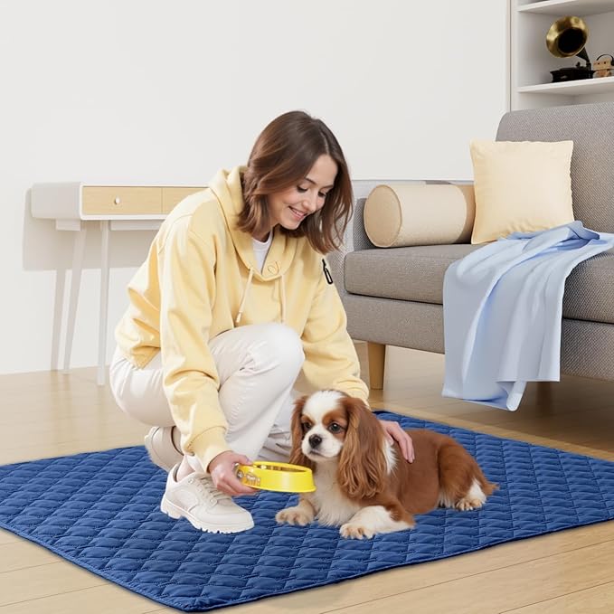 Smiry Waterproof Dog Bed Cover Blanket, Soft Reversible Pet Blanket, Washable Leakproof Cats Dogs Couch Cover for Sofa, Couch, Furniture (82x120 Inch, Navy/Blue)