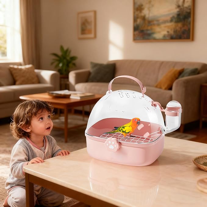 Parrot Carrier - Travel Bird Cage with Water Bottle, Parrot Travel Cage | Breathable Pet Bird Carrying Accessory for Hedgehog Chinchillas Lovebirds Cockatiels Budgies Macaws Parakeet
