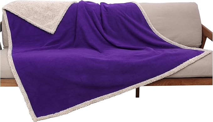 Kritter Planet Waterproof Bed Blanket for Dogs, Washable Stain Proof Pad Bed Cover, Reversible Leakproof Furniture Protector, Liquid Proof Blanket for Couch Sofa, 80x60 inch, Queen Size, Purple
