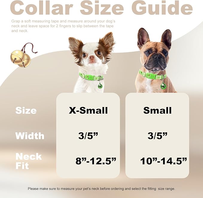 Small Dog Collar with Bell - Durable Nylon Collar for Small Breeds,Adjustable Cute Fruit Pattern Collar for Chihuahua Pomeranian Yorkie, Heavy-Duty for Active Puppie（Avocado S）