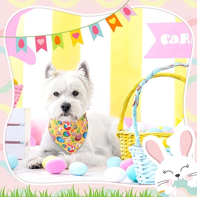 Aliceset 180 Pack Easter Dog Bandana Bulk, Easter Bandanas for Dog, Washable Adjustable Pet Triangle Scarf Bib for Small Medium Large Puppy Holiday Costumes Accessories
