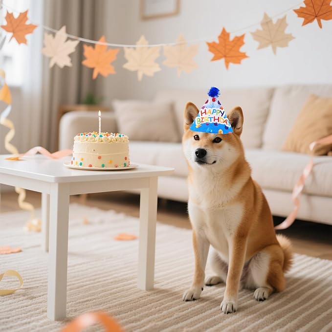 6pcs/Pack Dog Birthday Hats Party Hats for Large XL XXL Dog Boy Girl Birthday Costume Accessories
