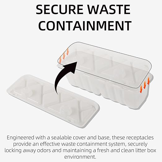 20-Pack Litter Box Waste Receptacles Compatible with Littermaid 1St/2nd Edition Automatic Cat Litter Box, Disposable Waste Receptacles for Littermaid, Convenient & Odor-Free Disposal