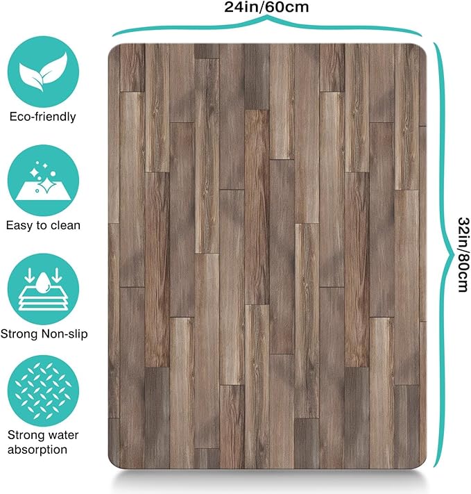 Pet Feeding Mat for Floors Waterproof Dog Mat for Food and Water Absorbent Quick Dry Non Slip mat for Cat Bowls
