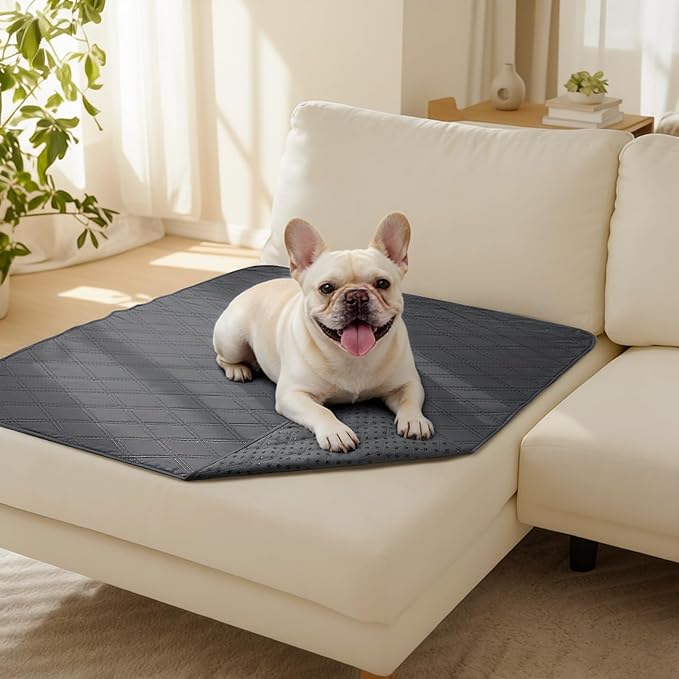 Luciphia 100% Waterproof Couch Cover Blanket for Dogs Anti-Slip Pet Couch Protector Sofa Mat Puppy Cat with Non-Slip Bottom, Grey, 40x50 Inch