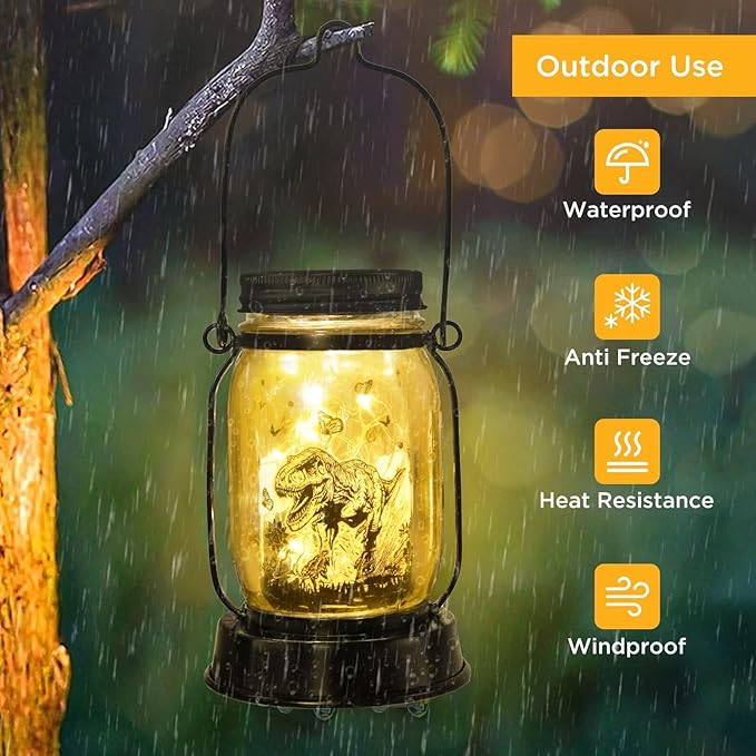 kyoryuger for Teens Boy Dinosaur Solar Lantern for Kids, Solar Lights Aesthetic Room Decor for Teen Girls Boys, Garden Decoration Outside for Yard, Patio,Backyard,Porch