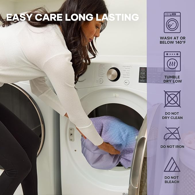 OhGeni 100% Waterproof Mattress Protector,Queen Size Mattress Soft Pad,Pet Hair & Bedwetting Resistant,Cooling Breathable Fitted Sheets,Washable Bed Cover,Non-Slip Deep Pocket,Noiseless,Purple