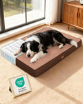 OhGeni Orthopedic Waterproof Dog Bed for Medium Large Dogs, Machine-Washable Removable Cover in Easy-Clean Fabric, High Density Foam & Easy-Carry Handle, Wider and Larger, 36 inch (Brown)