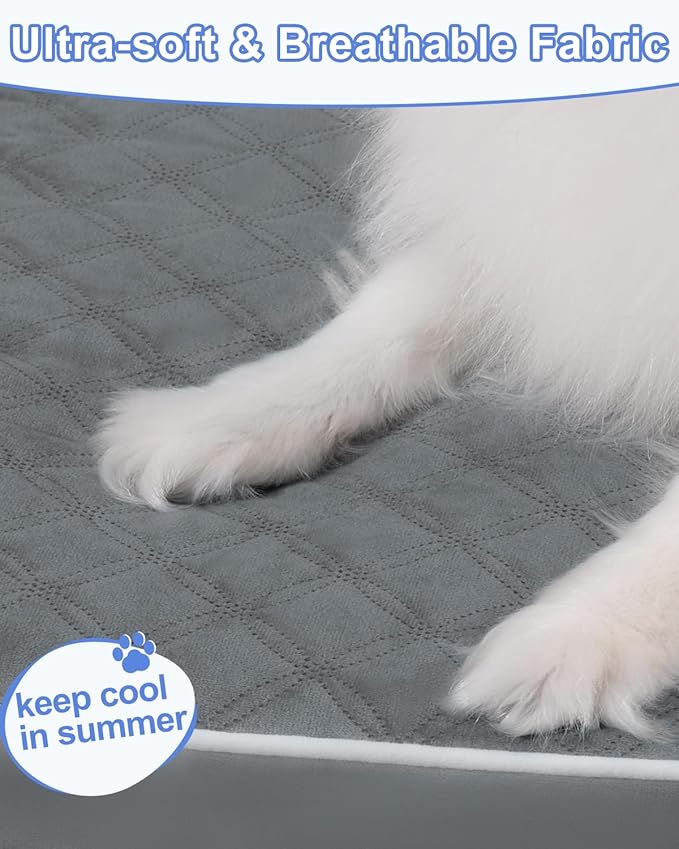 KSIIA Dog Bed for Crate Pad Waterproof for Medium Dogs with Removable Washable Cover, Egg Crate Foam and Non-Slip Bottom, 29x18 Inch, Dark Gray