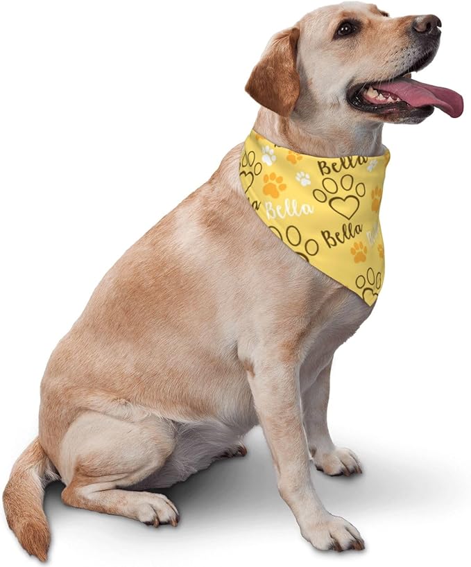 Custom Pet Scarf Personalized Dog Bandana with Name Personalized Add Your Text Bibs Triangle Head Scarfs Gift for Small Medium Large Dogs Cats Baby Puppy Pets Accessories