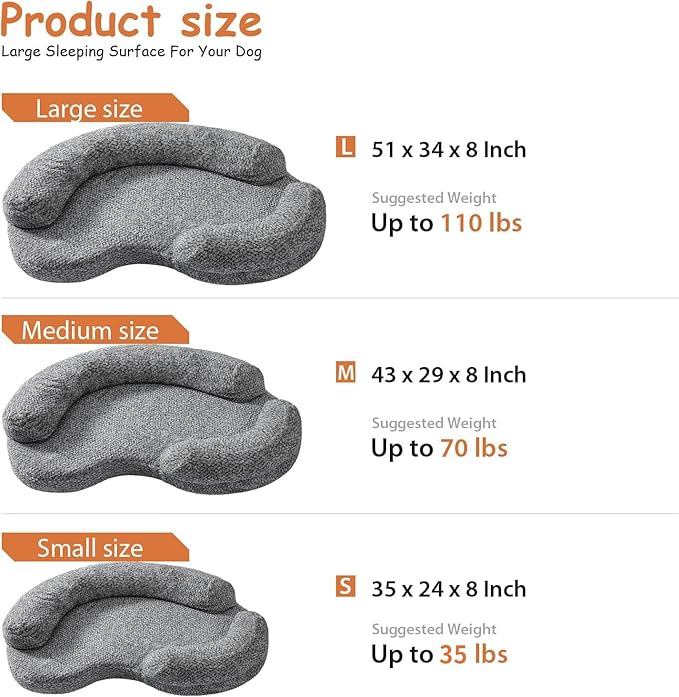 Orthopedic Memory Foam XXL Dog Bed for Large Sized Dog - Washable & Waterproof & Removable Cover -Round Calming Bed for Anxiety Relief (51 x 34 x 8 Inch)