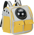 Pet Backpack Carrier, Portable and Ventilated, Oxford Cloth, Dogs Cats and Small Animals Travel Bag 12.99", (Yellow, 1 Pcs), Intended for Hiking/Camping/Traveling