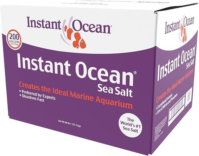 Instant Ocean Sea Salt for Marine Fish Tank Aquariums, Nitrate & Phosphate-Free