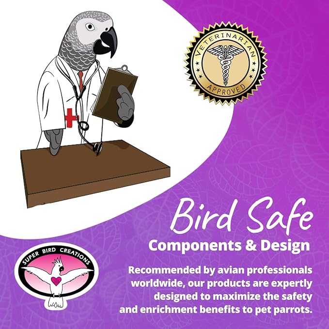 Super Bird Creations SB719 Beaker Sneaker Bird Toy for Parrotlets, Parakeets, Cockatiels, Lovebirds, ringnecks, Medium Conures - Mini Colorful Canvas Sneaker - Small/Medium Bird Size, 6" x 2"