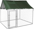 80"x80"x72" Outdoor Dog Kennel for Large Dogs - Heavy Duty Galvanized Steel Enclosure with Waterproof Roof & Secure Safety Lock Large Dog Playpen for Backyard, Weather-Resistant Pet Enclosure
