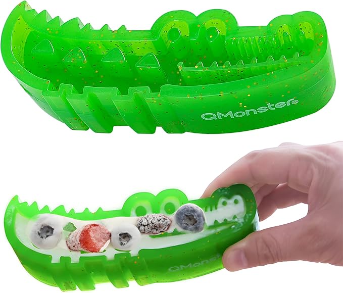 A refillable chew Toy for Small, Medium, and Large Dogs. A Three-in-one Indestructible chew Toy for Frozen Yogurt, Teething, and nibbling. Updated with a grooved Design.(Large)