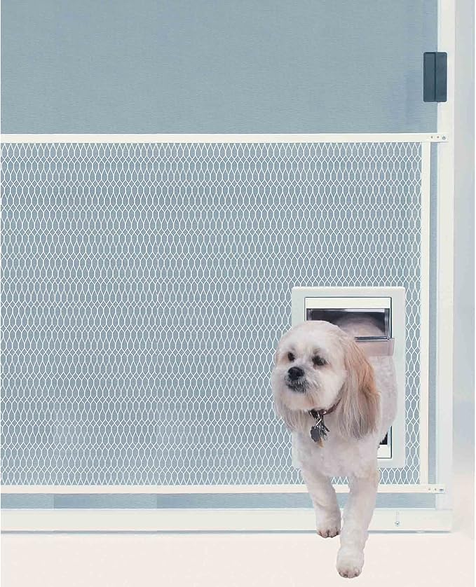 IDEAL PET PRODUCTS Since 1979 Ideal Pet Products Screen Guard Pet Door, Medium, 7" x 11.25" Flap Size, White