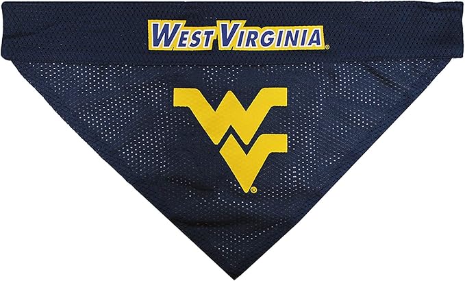 Pets First Collegiate Pet Accessories, Reversible Bandana, West Virginia Mountaineers Size Small/Medium