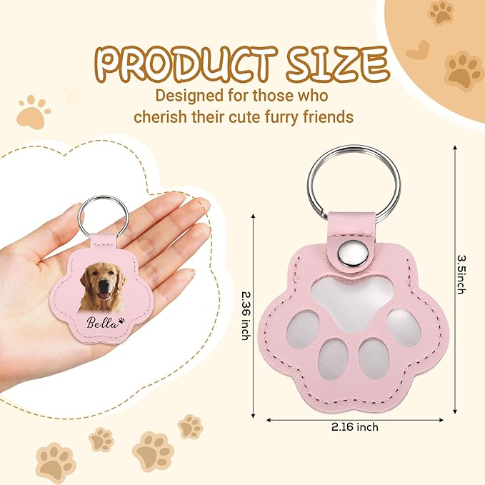 Custom Leather Pet Fur Keychain – Personalized Memorial Keepsake Keyring for Friend, Dog Cat Hair Sympathy Gifts﻿