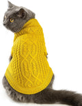 Stretchy Cat Sweater - 17 Colors & 6 Sizes | Snug Winter-Ready Knit for Boy/Girl Cats & Kittens(Dark Yellow, Large)