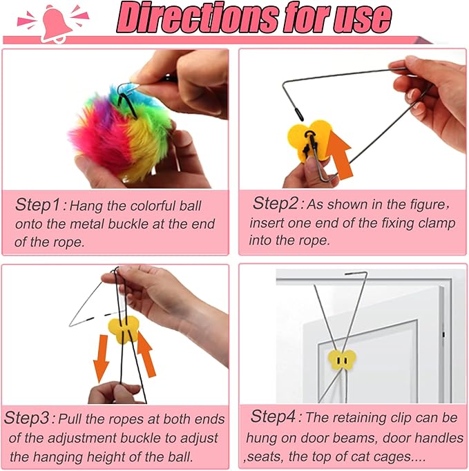 Interactive Cat Toys, Independent Play Hanging Door Cat Toys for Indoor Cats Kitten Exercise Toy for Bored Cats