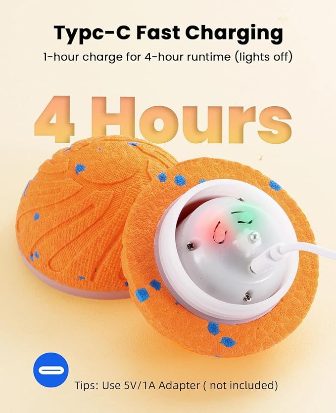 Smart Interactive Dog Balls, Automatic Moving Ball for Medium and Large Dogs, ETPU New Material, Motion Activated Rolling & Rotating Bouncy Toy for Dog Enrichment & Stimulation