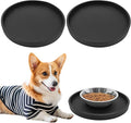 BNOSDM 2 PCS Dog Feeding Mat Black Silicone Pet Food Mats Waterproof for Dog Cat Bowl Placemats Nonslip Cat Food Mat for Small and Medium Cats and Dogs (9.1in)