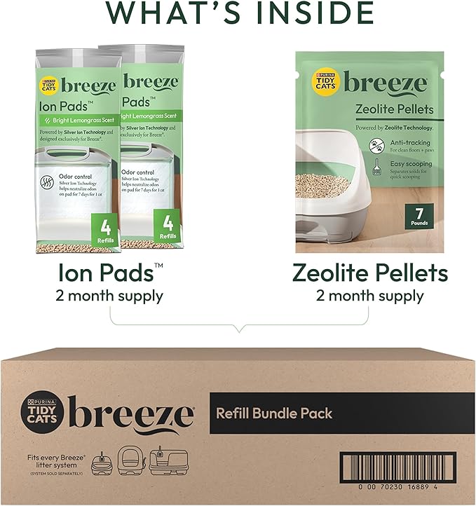 Purina Tidy Cats Breeze Litter System Cat Refill Bundle - 7.91 lb. Box